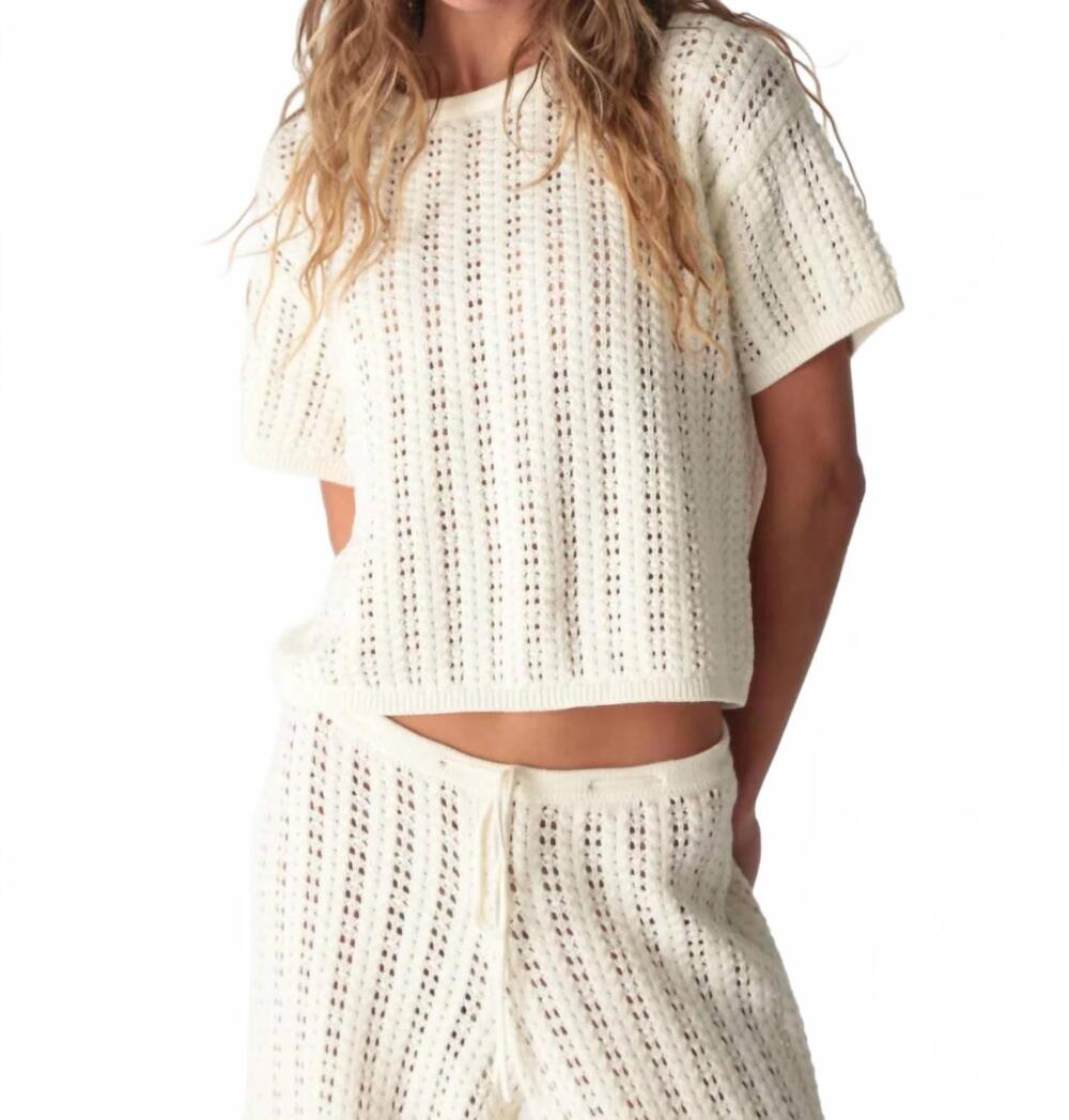 NEW ELECTRIC & ROSE bea knit top in ivory